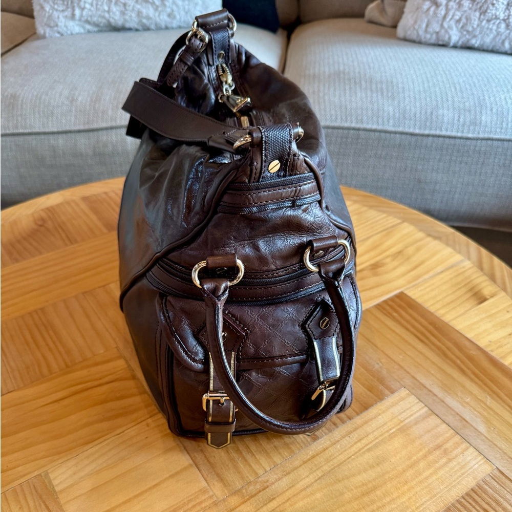 Super RARE 🤎 L.A.M.B. Dark Brown Leather Shoulder Bag by Gwen Stefani - Picture 5 of 13